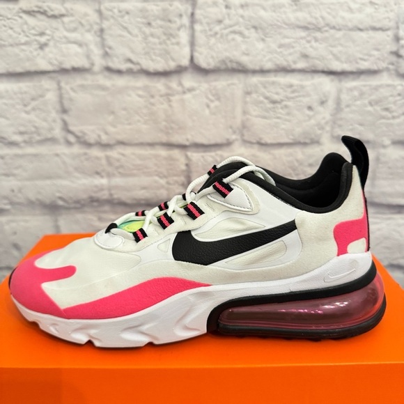 Authentic Nike Air Max 270 React White Black-Hyper Pink Size 7 - Picture 2 of 6